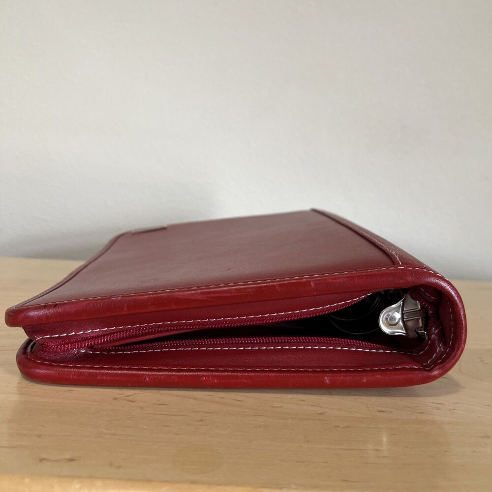 Franklin Covey Red Leather Zip Closure Red Vintage Planner Stationary - Picture 8 of 11